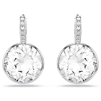 Swarovski Millenia drop earrings, Round cut, White, Rhodium plated 5731149