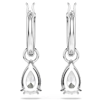 Swarovski Millenia hoop earrings Pear cut, White, Rhodium plated - 5636716