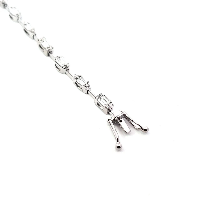14K White Gold 1.30 cttw Diamond Bracelet