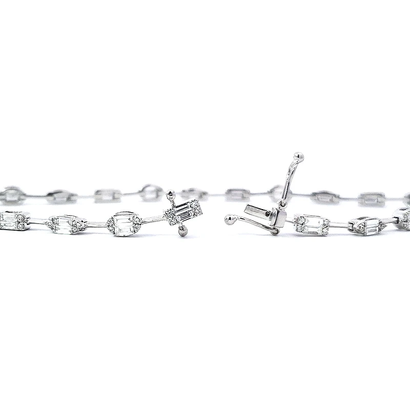 14K White Gold 1.30 cttw Diamond Bracelet