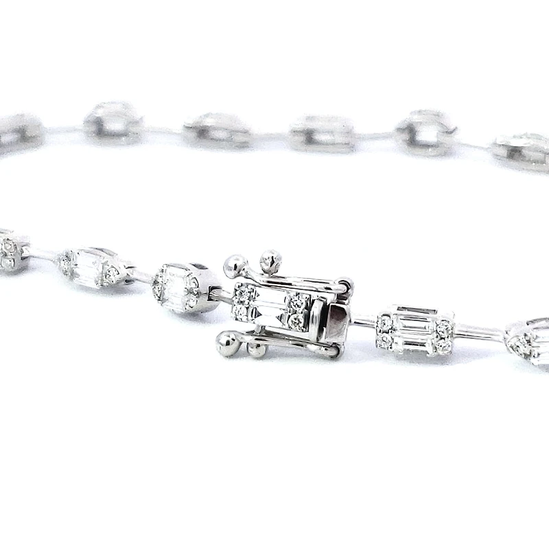 14K White Gold 1.30 cttw Diamond Bracelet