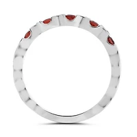 14K White Gold Ruby & Diamond Ring