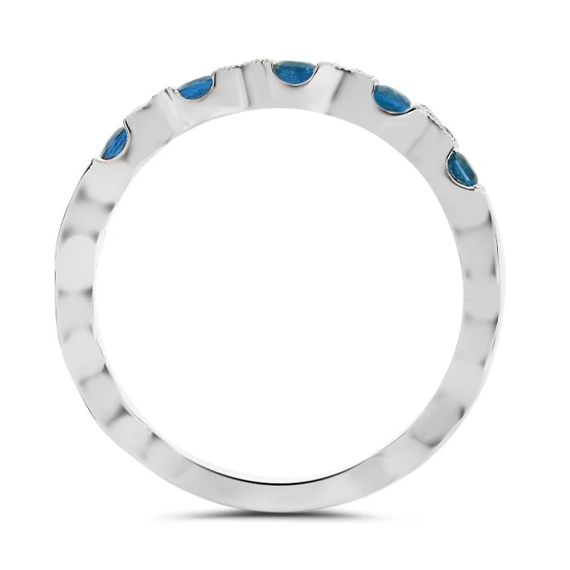 14K White Gold Sapphire & Diamond Ring