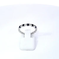 14K White Gold Sapphire & Diamond Ring