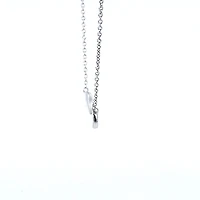 14K White Gold Diamond Wave Pendant, 18"