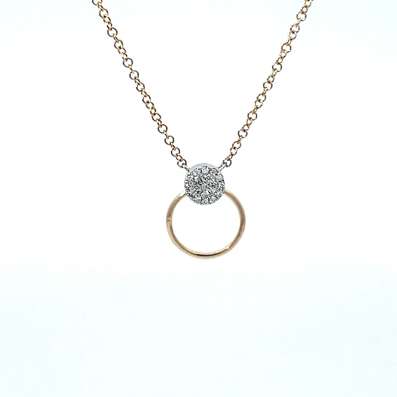 14K Yellow and White Gold 0.05 cttw Diamond Pendant