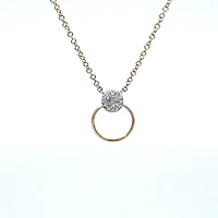 14K Yellow and White Gold 0.05 cttw Diamond Pendant
