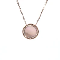 14K Rose Gold 0.11 cttw Diamond and Mother of Pearl Pendant
