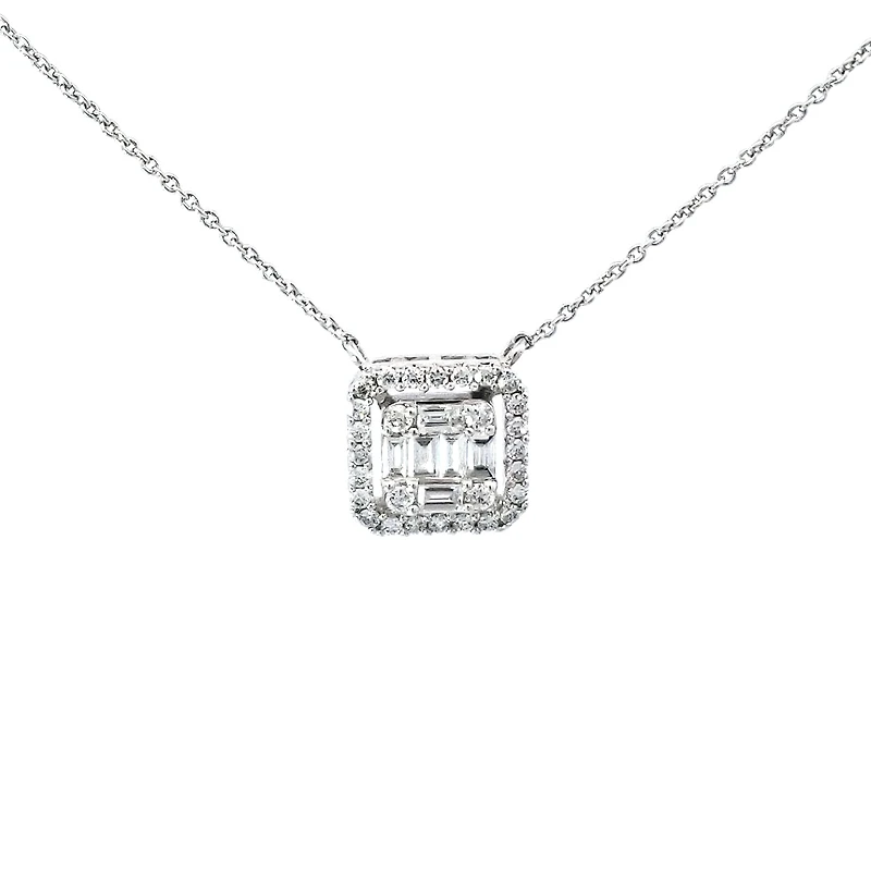 14K White Gold 0.51 cttw Diamond Pendant