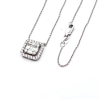 14K White Gold 0.51 cttw Diamond Pendant