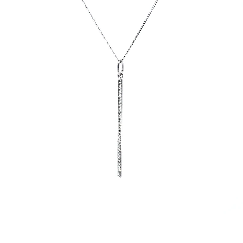 10/14K White Gold 0.11 cttw Diamond Pendant