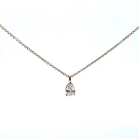 14K Yellow Gold Lab Grown cttw Pear Cut Diamond Pendant