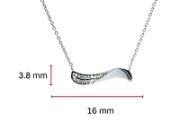 14K White Gold Diamond Wave Pendant, 18"