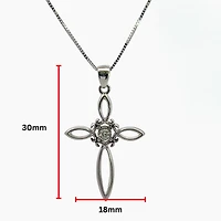 10K White Gold 0.05cttw Diamond Cross Necklace, 18"
