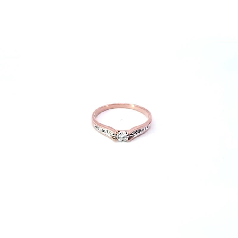 10K Rose Gold 0.10cttw Diamond Ring