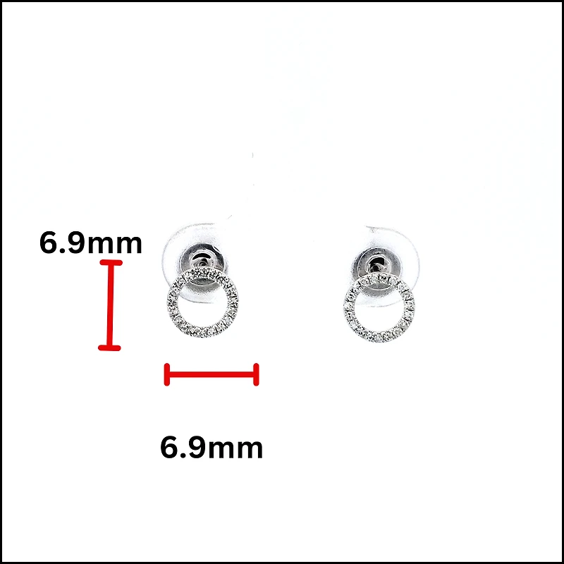 14K White Gold 0.10 cttw Diamond Earrings
