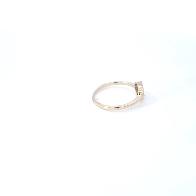 10K White & Yellow Gold 0.04cttw Diamond Double Circle/Eternity/Infinity Ring, size 6.5
