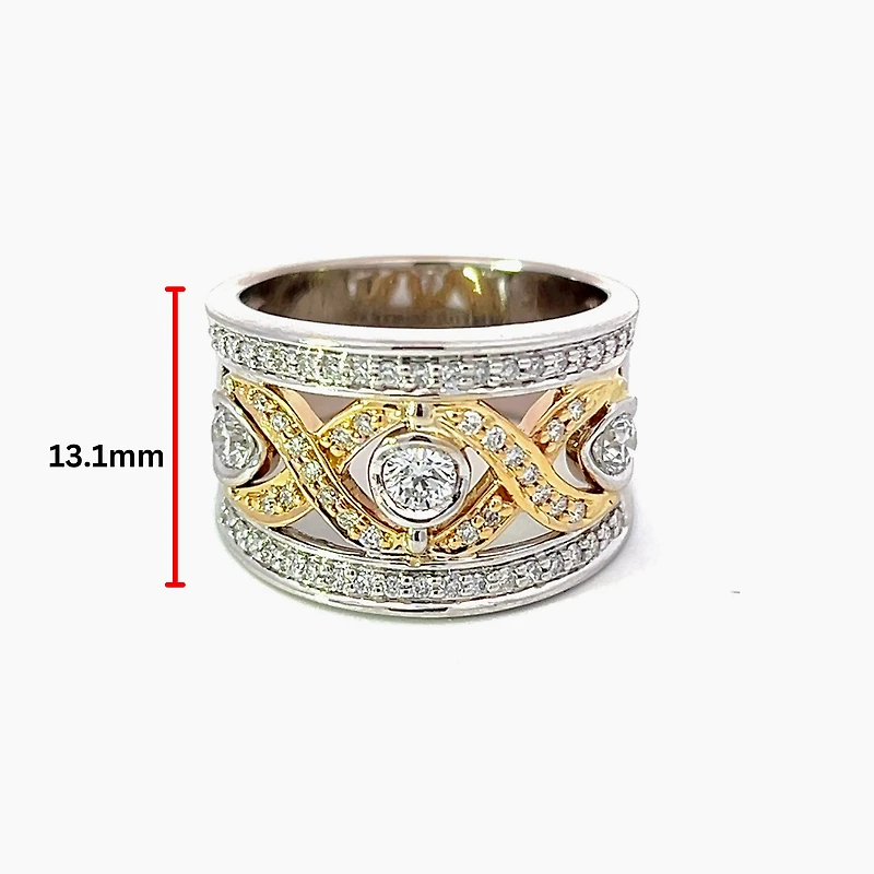 14K White and Yellow Gold 0.72cttw Canadian Diamond Ring - size 6.5