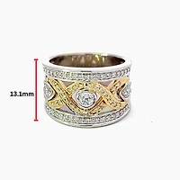 14K White and Yellow Gold 0.72cttw Canadian Diamond Ring - size 6.5