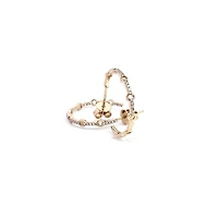 14K Yellow Gold 0.10 cttw Diamond Hoop Earrings
