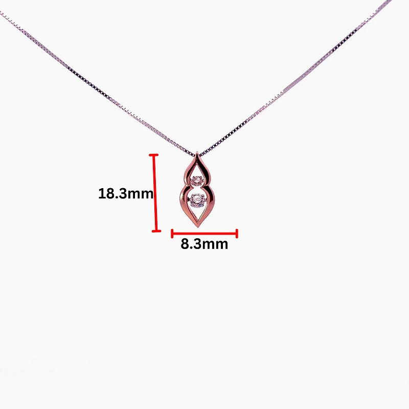 10K White and Rose Gold 0.20 cttw  Diamond  Pulse Pendant, 18"