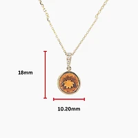 14K Yellow Gold 2.28cttw Citrine and 0.16cttw Diamond Pendant, 18"