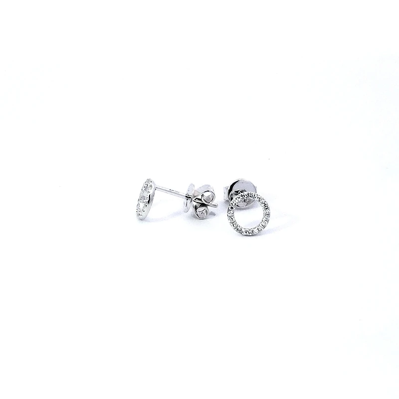 14K White Gold 0.10 cttw Diamond Earrings