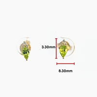 10K Yellow Gold Peridot and Diamond Earrings