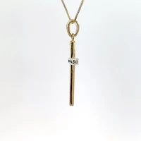 10K Yellow Gold 0.06 cttw  Diamond  Cross Pendant, 18"