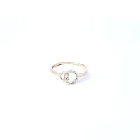 10K White & Yellow Gold 0.04cttw Diamond Double Circle/Eternity/Infinity Ring, size 6.5
