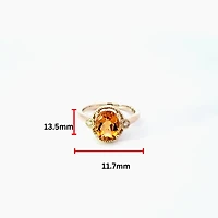 10K Yellow Gold  Citrine and Diamond Ring - 4.5
