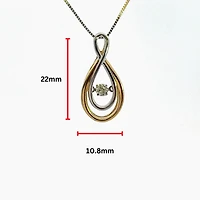 10K Yellow and White Gold 0.10 cttw Diamond Pulse Pendant, 18"