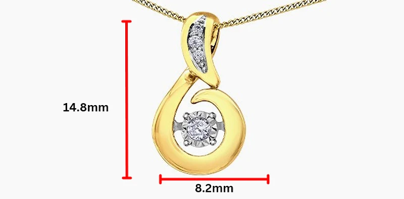 10K Yellow Gold 0.05 cttw Diamond Pulse Pendant