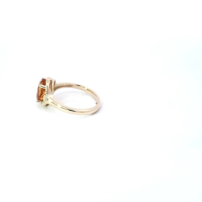10K Yellow Gold  Citrine and Diamond Ring - 4.5