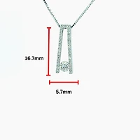 10K White Gold 0.30 cttw Canadian Diamond Pendant, 18"