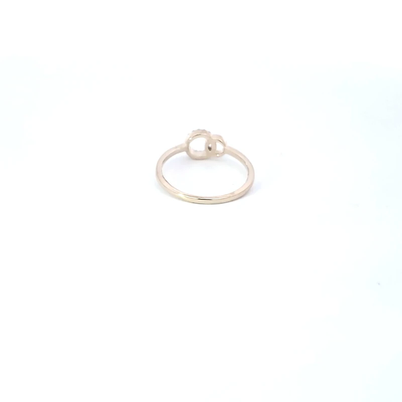 10K White & Yellow Gold 0.04cttw Diamond Double Circle/Eternity/Infinity Ring, size 6.5