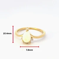 10K Yellow Gold Opal and Diamond Ring - 4