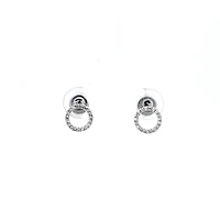 14K White Gold 0.10 cttw Diamond Earrings