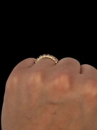 10K Yellow Gold 3x2 mm Ruby and 0.084 cttw Diamond Ring - 4