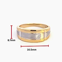 10K Yellow Gold 0.07cttw Diamond Gents Ring, size 10 - 7.5