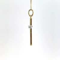 10K Yellow Gold 0.06 cttw  Diamond  Cross Pendant, 18"