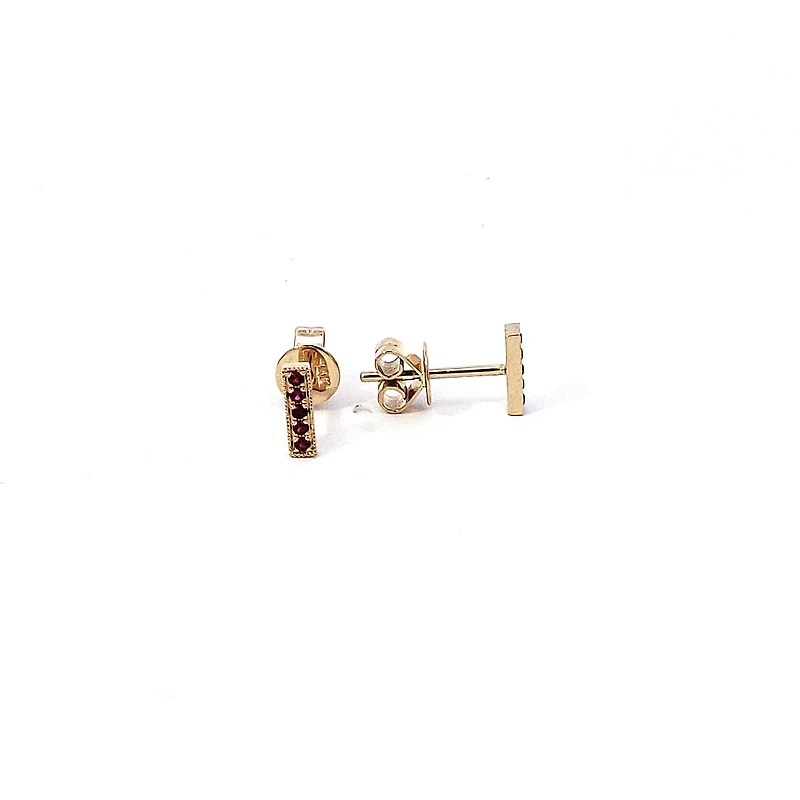 14K Yellow Gold 0.10 cttw Ruby Earrings
