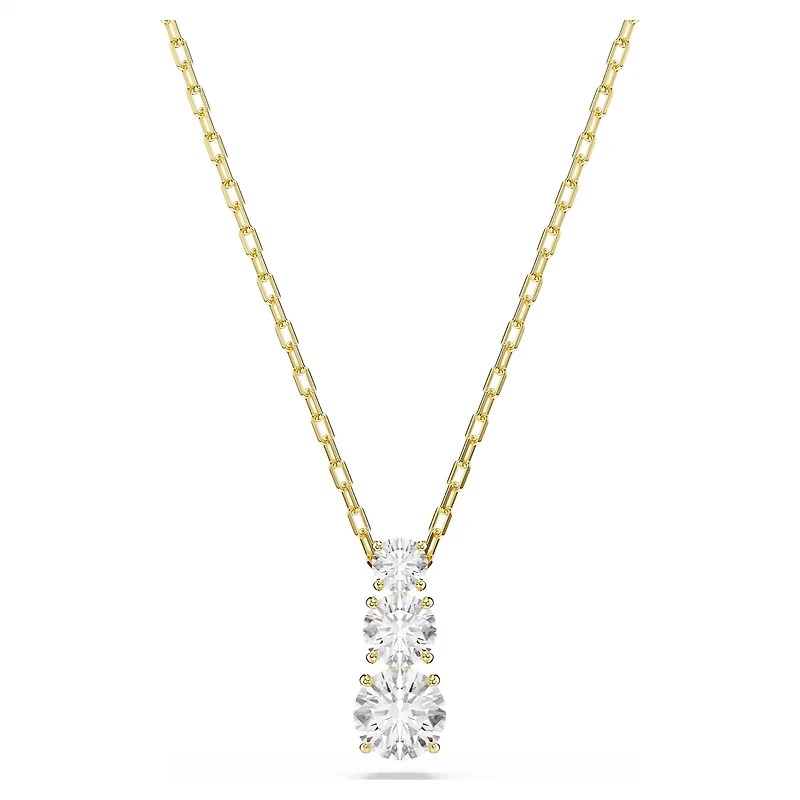 Swarovski Stilla Attract pendant, Round cut, White, Gold-tone plated 5723298