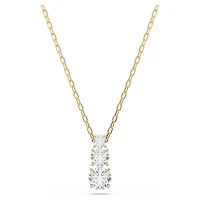 Swarovski Stilla Attract pendant, Round cut, White, Gold-tone plated 5723298