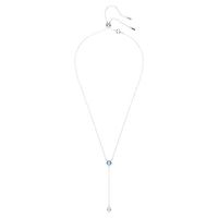 Swarovski Stilla Attract Y necklace, Round cut, Blue, Rhodium plated 5734249