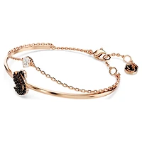 Swarovski - Swarovski Iconic Swan bangle, Swan, Black, Rose gold-tone plated - 5678048