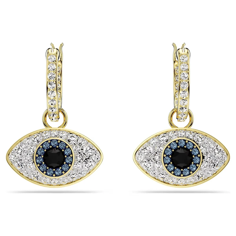 Swarovski - Symbolica drop earrings, Evil eye, Blue, Gold-tone plated - 5692163/5701612 (SS)