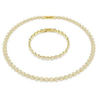 Swarovski - Una Angelic set Round cut, White, Gold-tone plated - 5720506