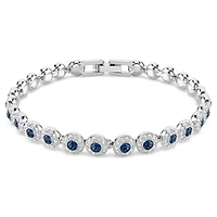 Swarovski Una Angelic Tennis bracelet, Round cut, Blue, Rhodium plated 5733401