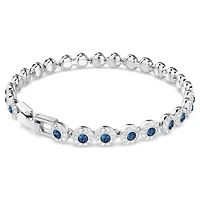 Swarovski Una Angelic Tennis bracelet, Round cut, Blue, Rhodium plated 5733401